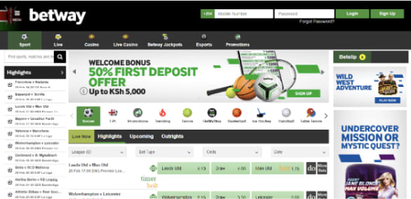 Go to the Betway website