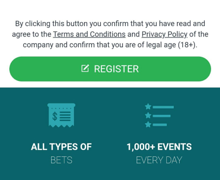 Confirm the data by clicking on the registration button