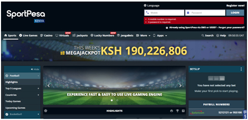 Sportpesa Kenya Site Experience