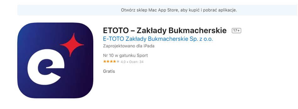 Apka na iOS Etoto 