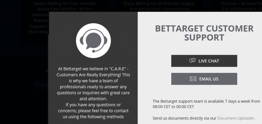 BetTarget customer service