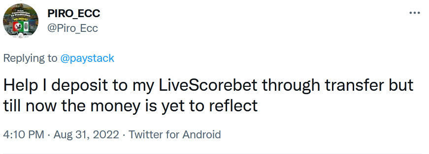 Feedback on LiveScore Bet