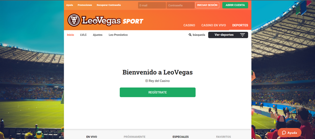 Página oficial de LeoVegas para apuestas deportivas