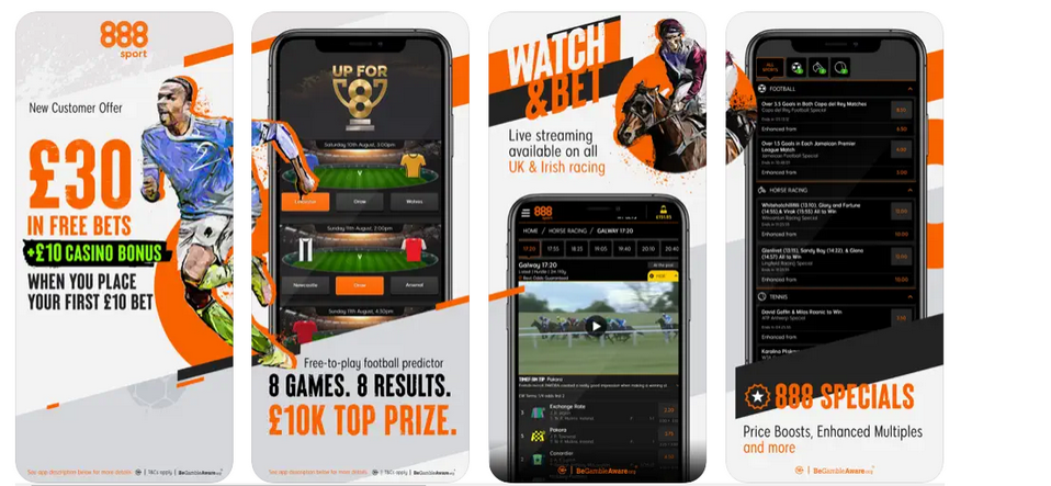 Las aplicaciones móviles de 888sport 