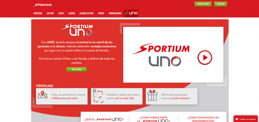 Página oficial de la casa de apuestas Sportium