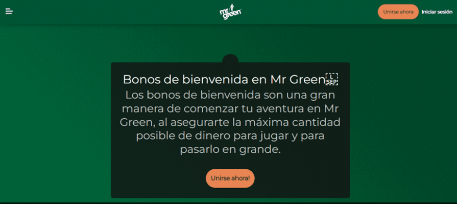 Ventajas del bono de bienvenida Mr Green para nuevos usuarios