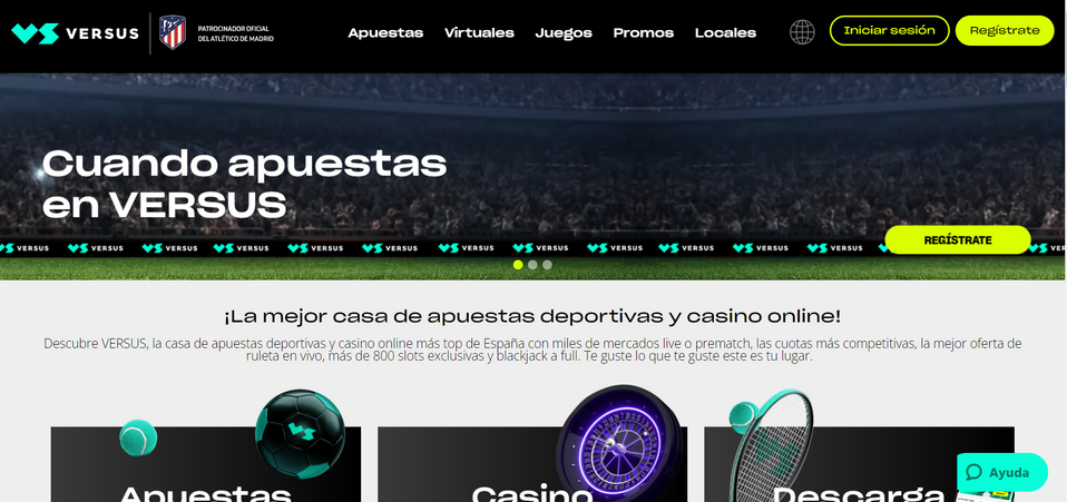 Página oficial de la casa de apuestas Versus