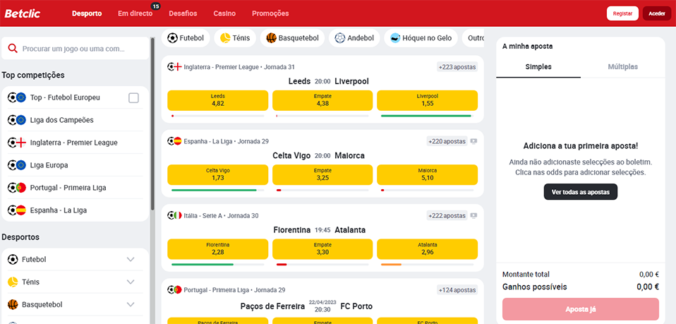 Página inicial Betclic