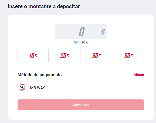 Métodos de Depósito e Montantes a depositar Betclic