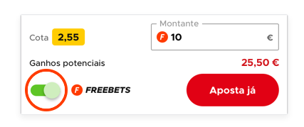 Apostar usando Freebets