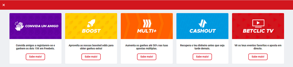 Funcionalidades e Promoções  Betclic