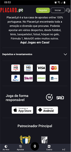 Baixar App  Android / iOS Placard.pt