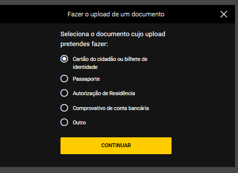 Verificação de Conta Bwin