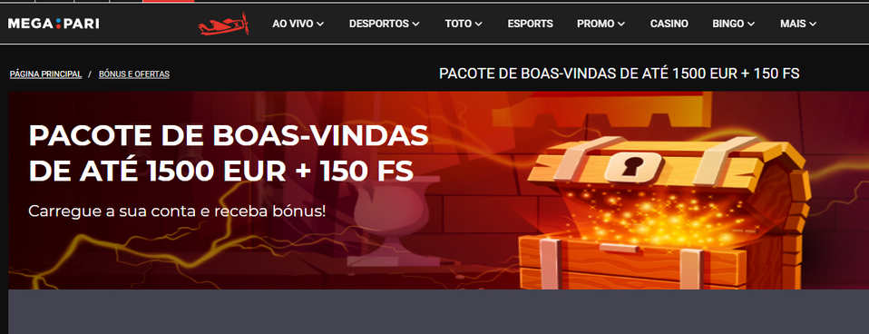 Bónus de boas-vindas casino Megapari