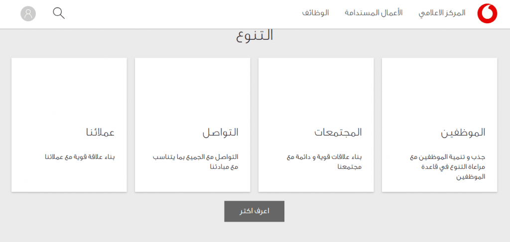 الموقع الإلكتروني لنظام الدفع Vodafon