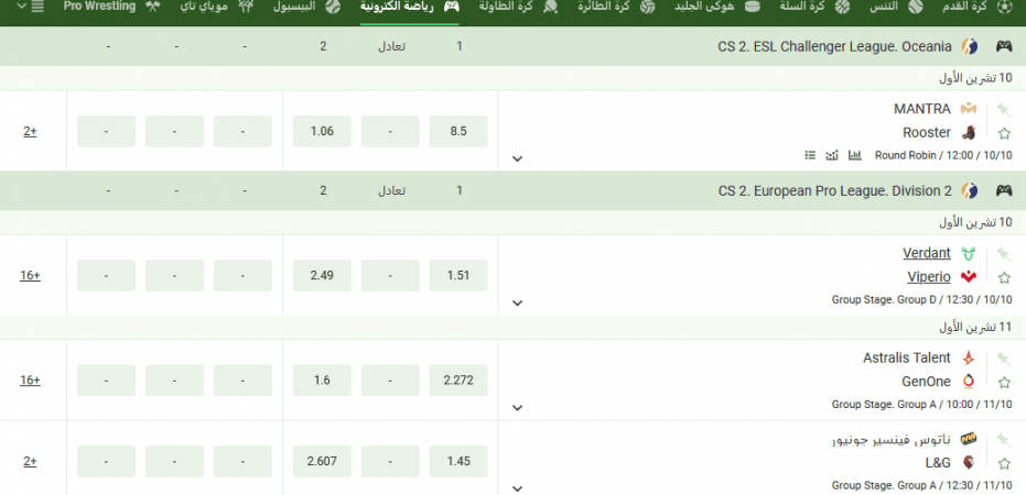 المراهنات الرياضية والاحتمالات في Linebet