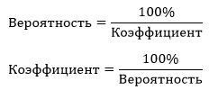 Формула расчета коэффициентов