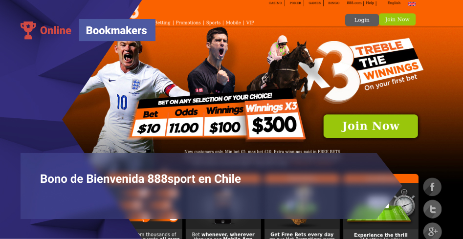 Bono de Bienvenida 888sport en Chile