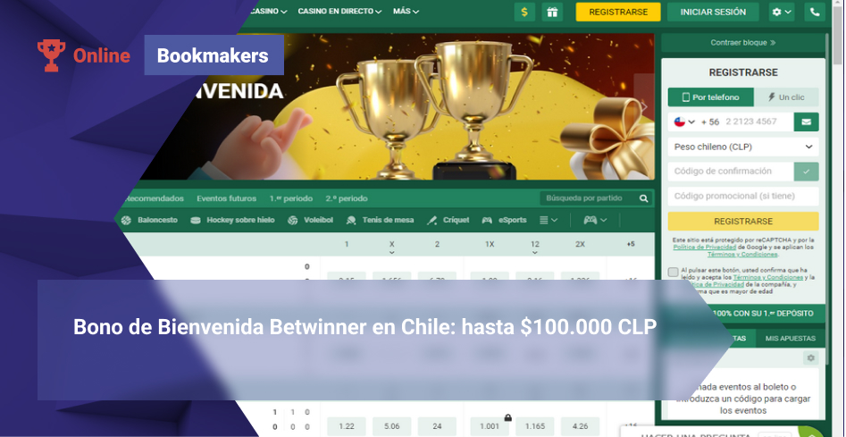 Bono de Bienvenida Betwinner en Chile: hasta $100.000 CLP